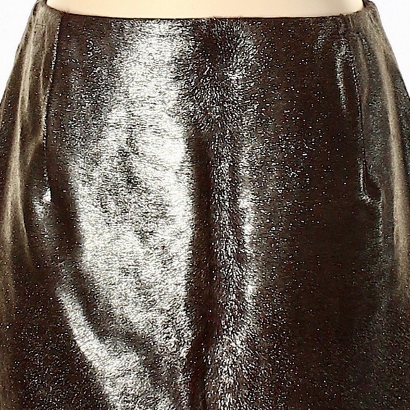 Elie Tahari Mocha Metal Bennet Calf Hair Skirt - 6 - Picture 4 of 14